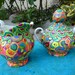 Vintage Cream and Sugar Set Transformed by Clay Mosaic