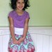 girls skirt - sophie's yoga-top - spring rabbit in chocolate corduroy, natural linen, and polka dot