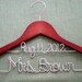 Double Decker Two Line Personalized Wedding Gown Dress Hanger with Name