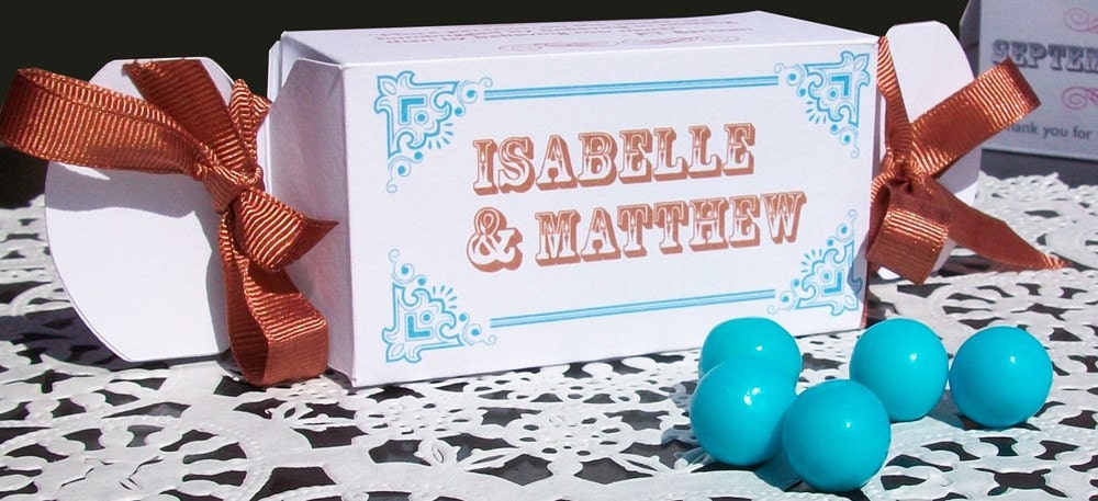 Old Fashioned Wedding or Party Personalized Carnival Circus Candy Boxes
