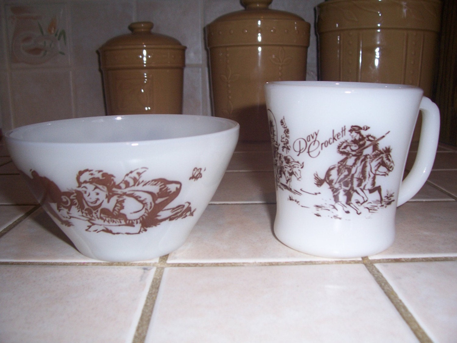 Vintage Davy Crockett childs cereal bowl and by CountrySunFlair