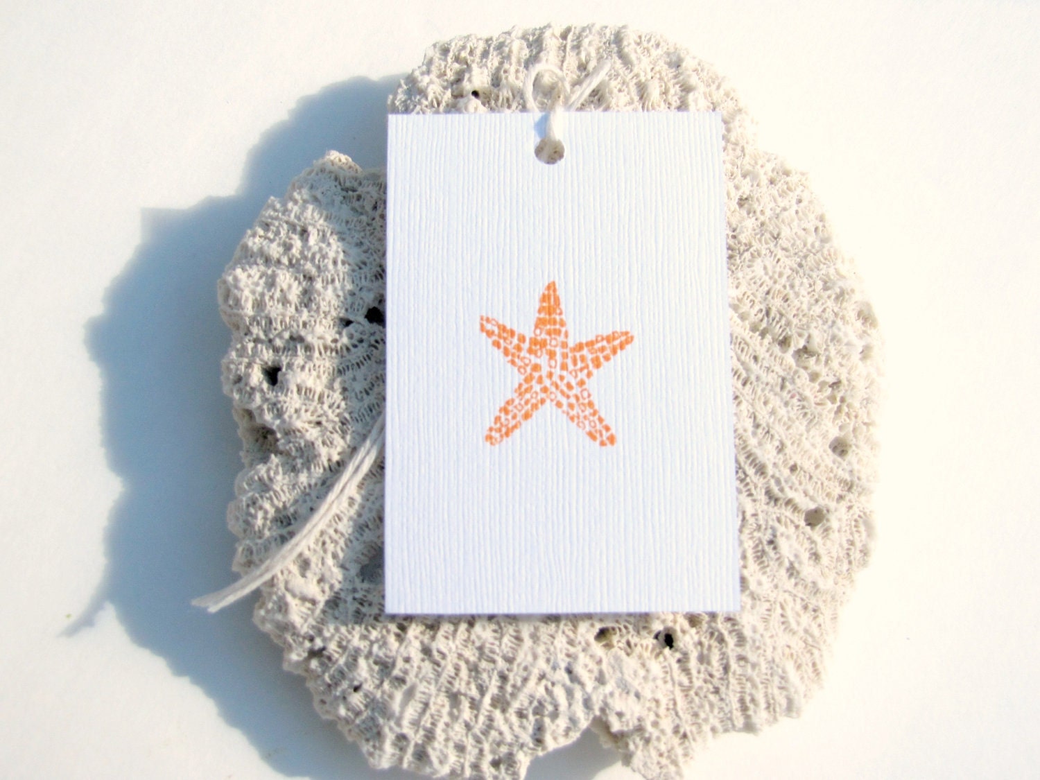 50 Starfish Gift tags/Favor tags. Orange Starfish Tags by KiwiTiniCreations, starfish favors - KiwiTiniCreations