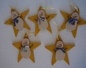 5 handmade star with snowman ornament