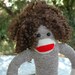 Large Vintage Sock Monkey Girl doll with HAIR