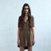 SALE 65% OFF Women Knitted dress with buttons brown