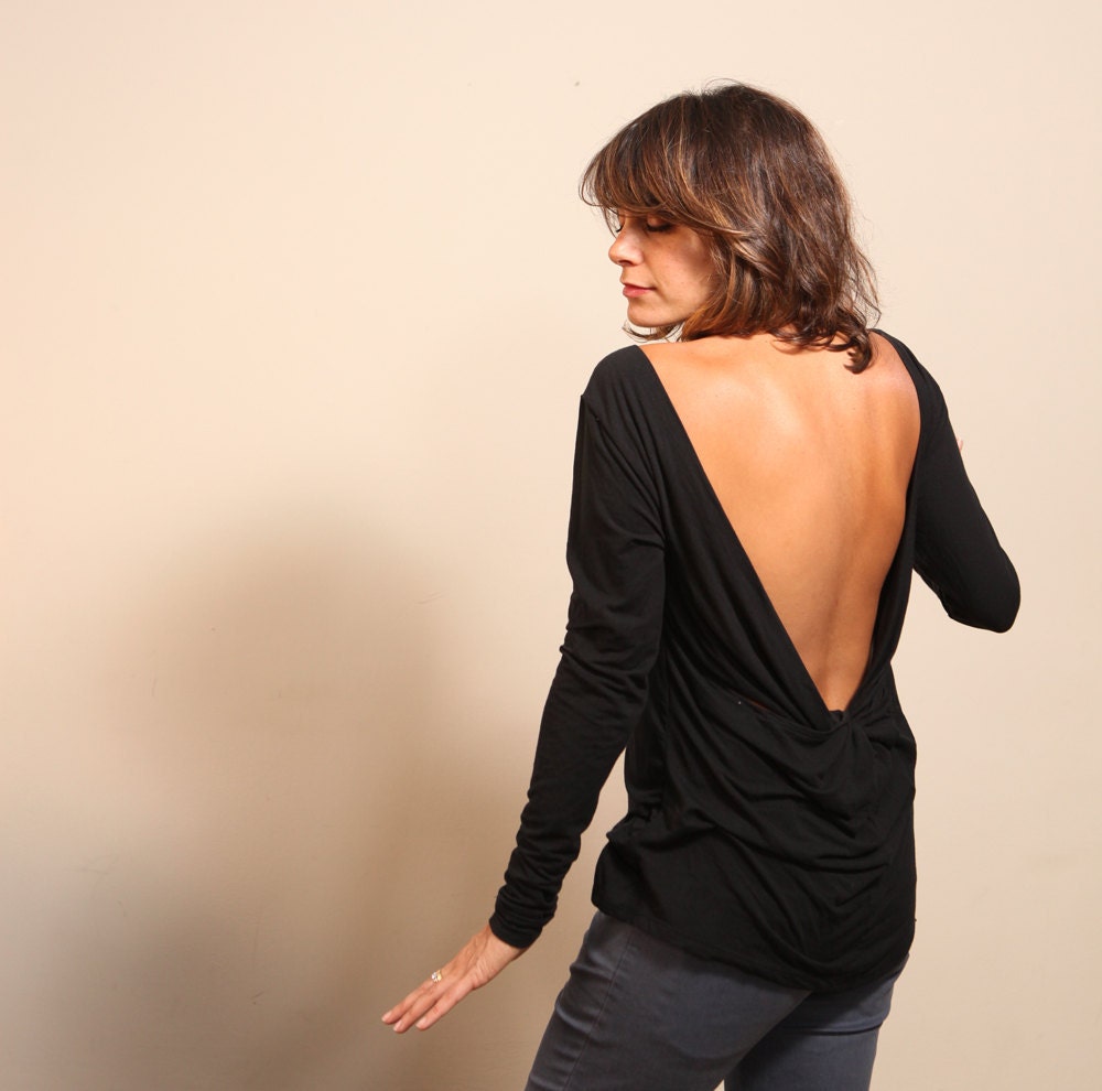 Sale 50% Off Open Back Top Black