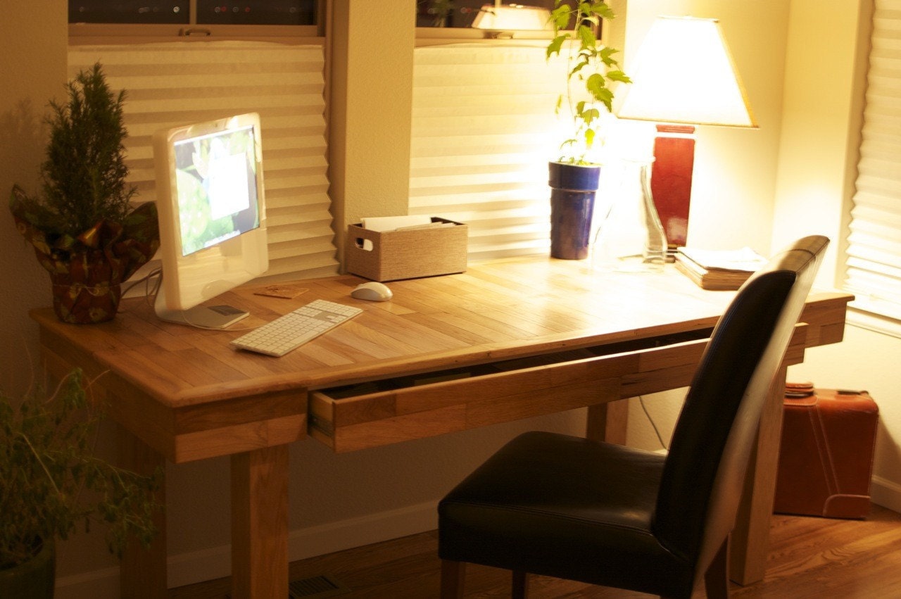 Reclaimed Desk - Stunning Reclaimed Oak & Large Hidden Drawer
