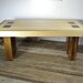 Dining Table: Pedestal Design in Beautiful, Bold Maple & Walnut