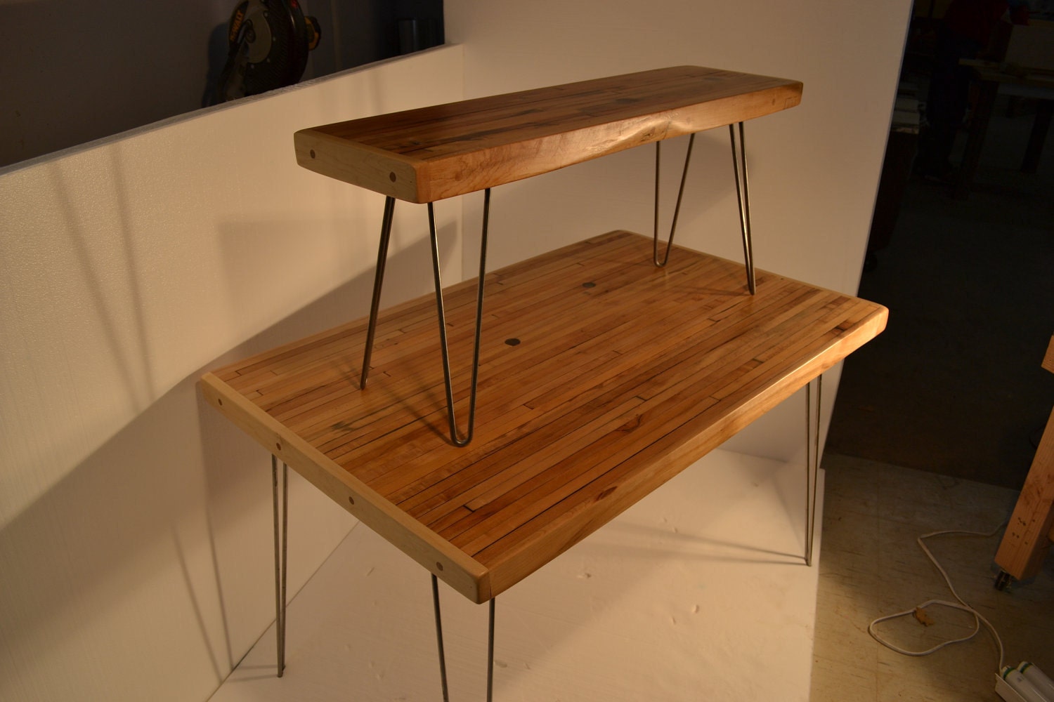 Bench - Reclaimed Maple in the Mid Century Modern Style (48" x 11")