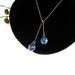RESERVED for C: Art Deco Necklace Blue Briolette Lariat Crystal Drops Gold Gilt Paperclip Chain 1920s Vintage Jewelry