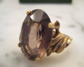 Vintage Smokey Topaz 14K Gold Ring