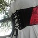 RESERVED For Michelle Ortolano 40% Off SALE Red and Black Fully Lined Waist Cincher With Contrast Quilting and Accent Panels on Sides