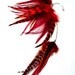 Red Feather Ear Cuff / Ear Wrap with chain - Fire Walker