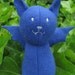Eco-friendly, Upcycle Blue Bat Plush Stuffed Animal Toy