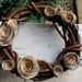 Small woven wooden wreath with vintage book blooms--home decor, weddings, holiday, winter, autumn, spring, summer