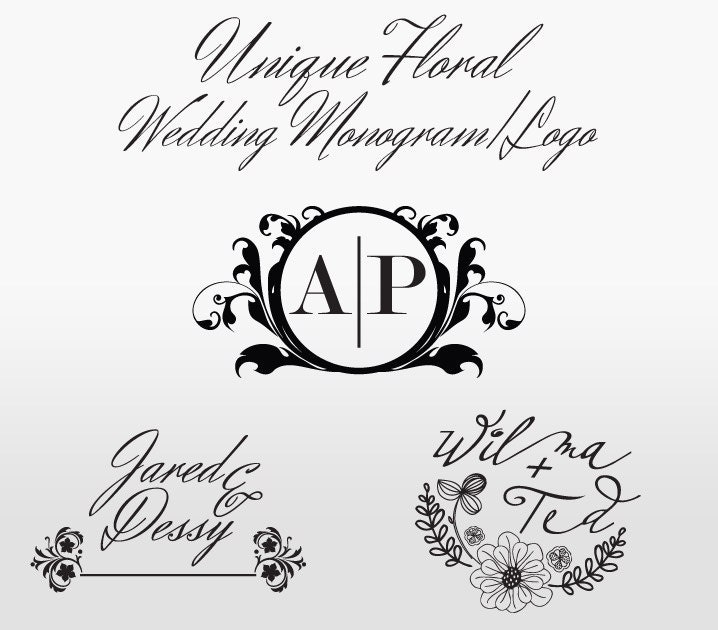 Floral Wedding Monogram/Logo - Custom