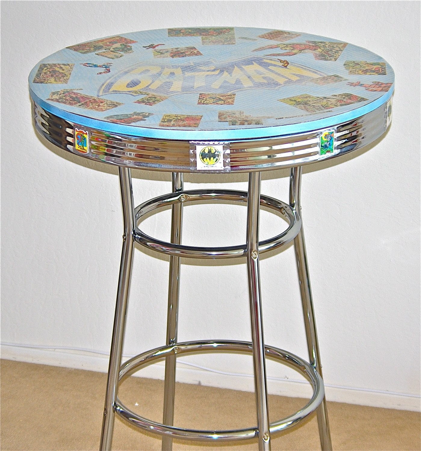 SALE Batman Table Recycled Avengers  Comic book Bar table dc marvel comics superheroes iron man hulk ironman thor avenger captain america