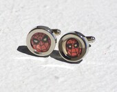 Spider-man Cuff links Spiderman cufflinks superhero superheroes Marvel Avengers accessories recycled comic book vintage comics