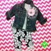 Toddler Girls Capri Leggings Black White Damask Knit White Lace Size 2T 3T 4T Ready to Ship Boutique Clothing