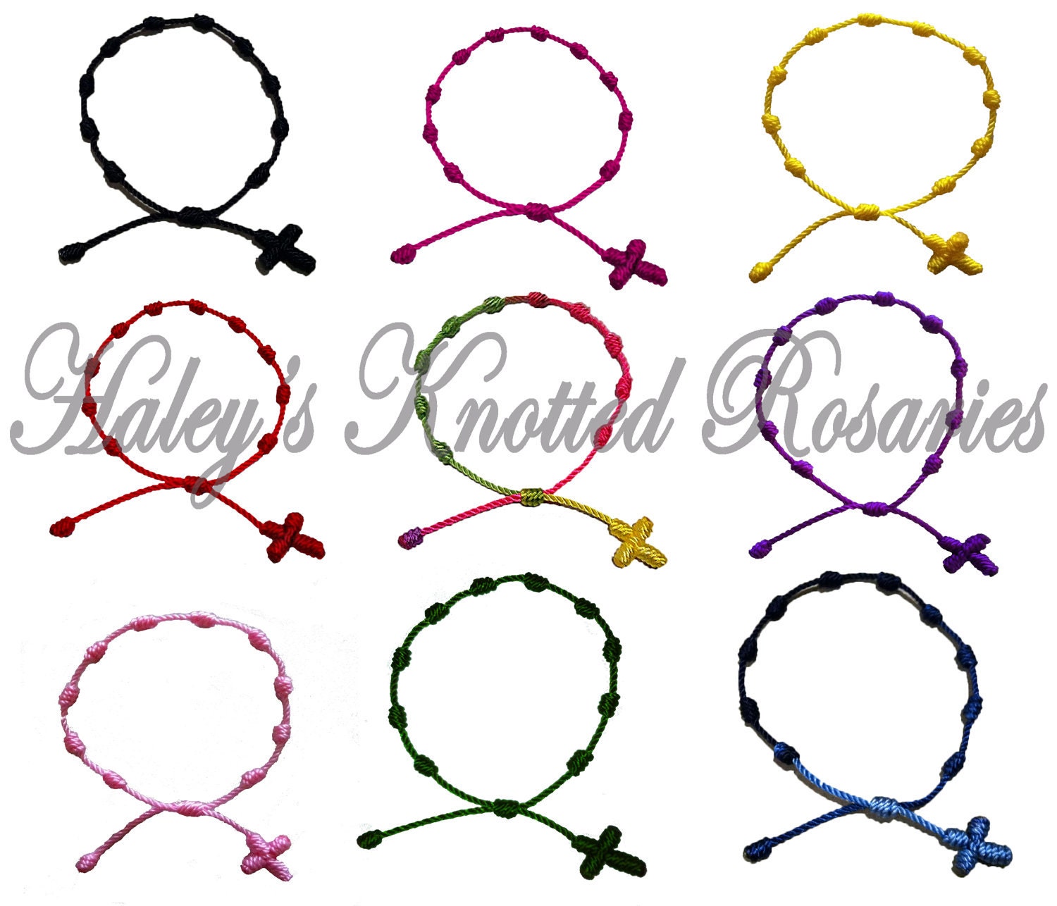 Five Knotted Rosary Bracelets - Choice of Colors - Great Guarantee
