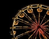 Night Ferris Wheel Photograph Carnival Festival Home Decor Pop Culture 8x10 Emberglow Honeysuckle Pink