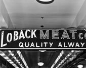 Black White Seattle Pikes Place Market City Travel Fine Art Photograph 8x10 Home Decor Gift for Woman Vintage Sign