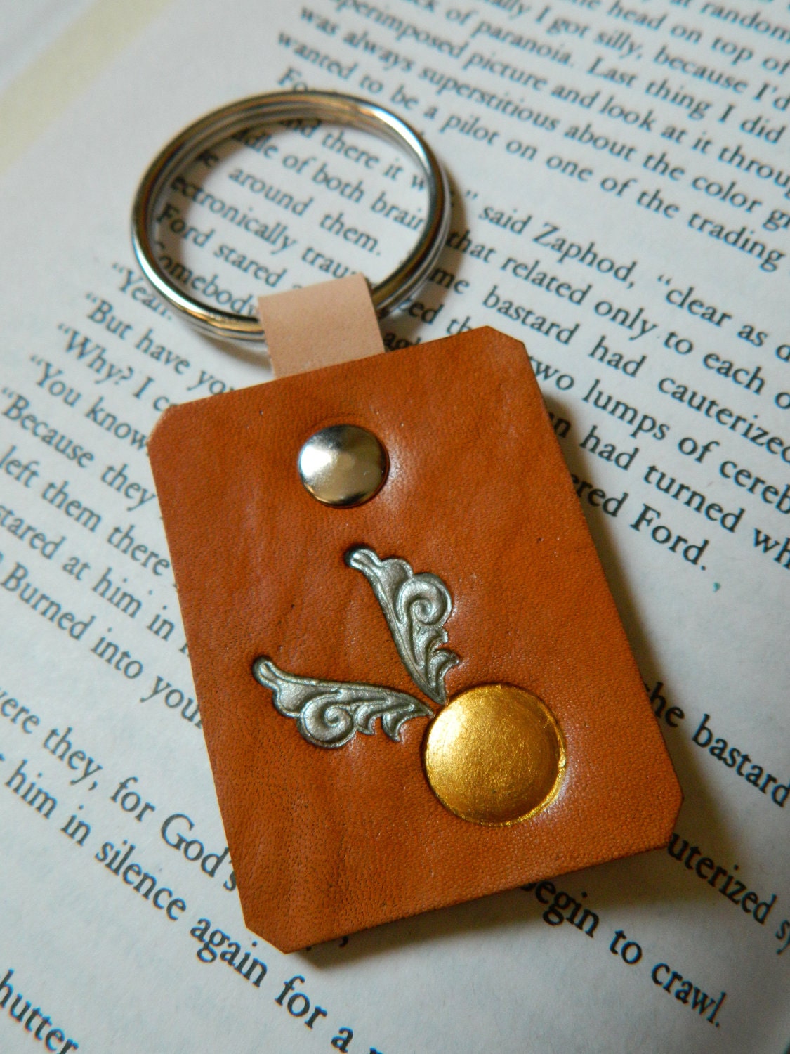 Leather Golden Snitch Keychain - Harry Potter - Hand Tooled - J K Rowling