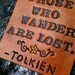 Leather Luggage Tag - Tolkien Quote - LOTR - Yellow Flower
