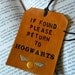 Leather Luggage Tag - Harry Potter - Please Return to Hogwarts - Golden Snitch Detail - J K Rowling