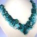 Beaded jewelry. Freeform peyote beaded art necklace, turquoise, teal, aquamarine, one of a kind jewelry, unique gift, summert 2012