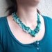 Beaded jewelry. Freeform peyote beaded art necklace, turquoise, teal, aquamarine, one of a kind jewelry, unique gift, summert 2012