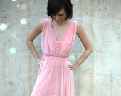 Blush bridesmaid  two layers dress with jewelry belt