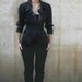 Gray wool jacket with flower belt