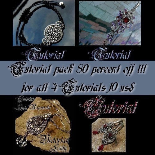 80% OFF promotion Tutorial Pack Victorian LADY  Jewelry Tutorial Wire Wrapped Bracelet pendant earrings