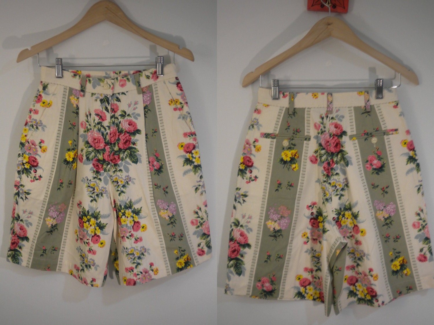 90s floral high waist shorts Size 8