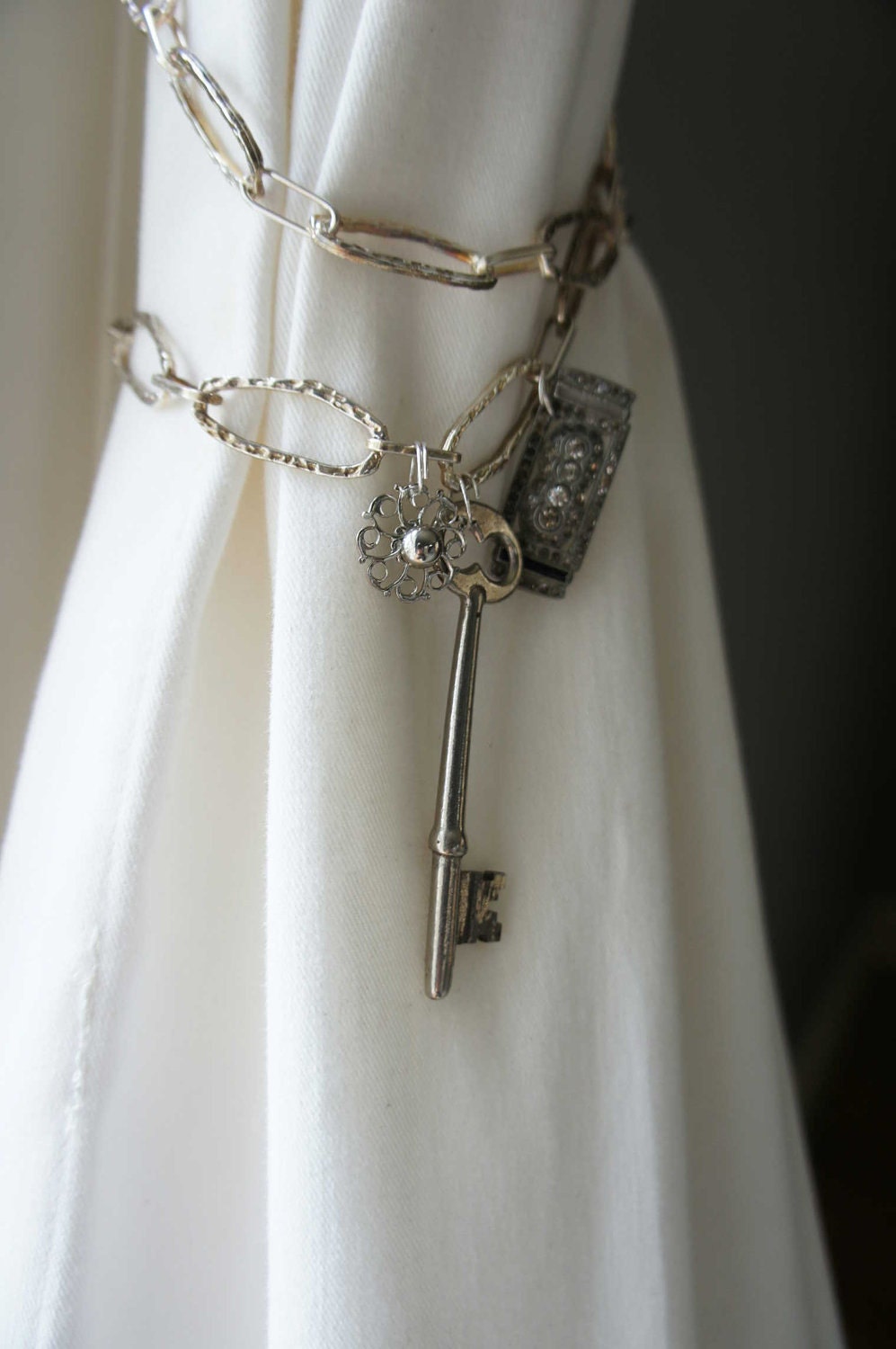 Curtain Tieback Silver Chain Metal Vintage Jewelry Shabby Chic Curtain Tieback Drapery Holder Etsy Coupon