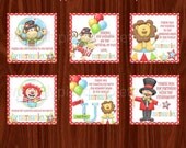 Carnival Circus - 2 inch square favor tags PDF Digital Printable File Il_170x135