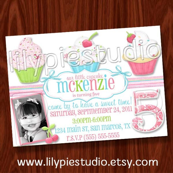 Sweet Shoppe Cupcake Birthday Party Invitation PRINTABLE DIGITAL File Il_570xn