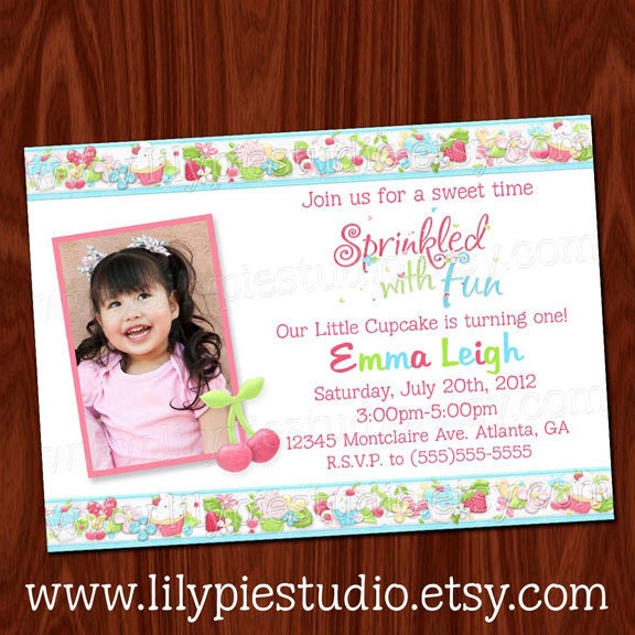 Cupcake Birthday Party Invitation PRINTABLE digital file Il_570xn