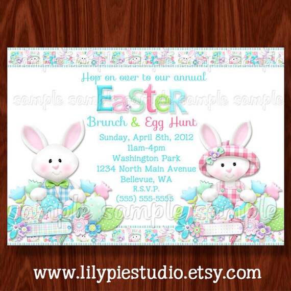 Easter Invitation Printable Digital File Il_570xn