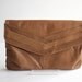 CLASSIC- Pleated Leather Clutch in Tan