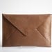 SALE- Envelope Oversize Leather Clutch in Tan