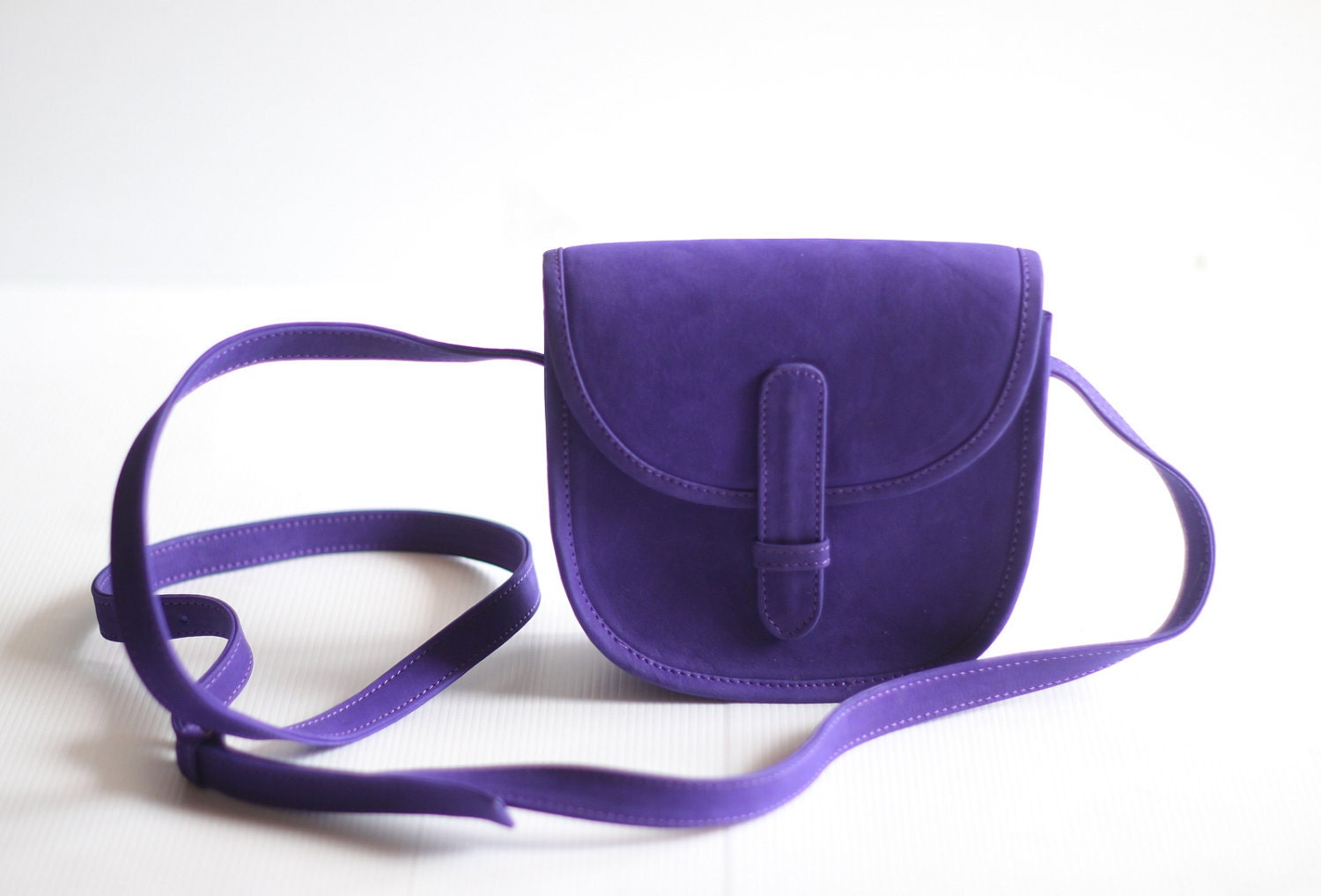 SAMPLE SALE- Fiesta Mini Suede Crossbody Bag in Purple
