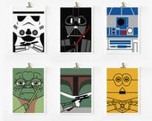 Star wars art print 5 x 7 set of 6 (Set A)