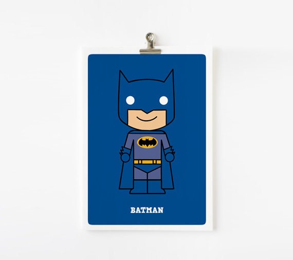 Cute Batman 5x7 wall art print