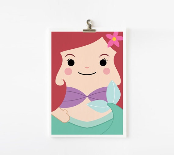Princess art print 5 x 7 Set of 6