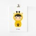 Positive inspiring words - animal matryoshka flashcards set of 12