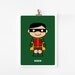 Cute superhero 5x7 art print  - One print