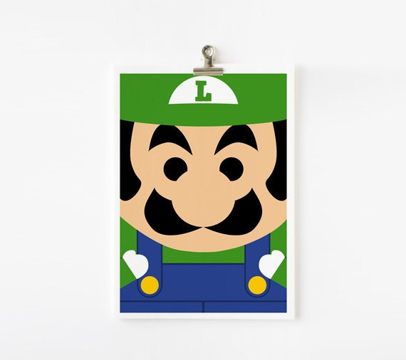 Mario and Luigi 5x7 art prints set of 2