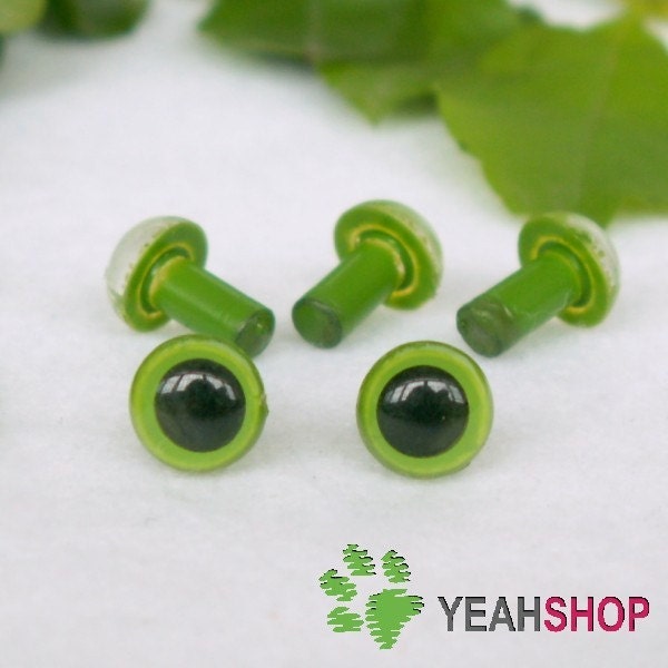 6mm Green Safety Eyes / Plastic Eyes - 10 Pairs